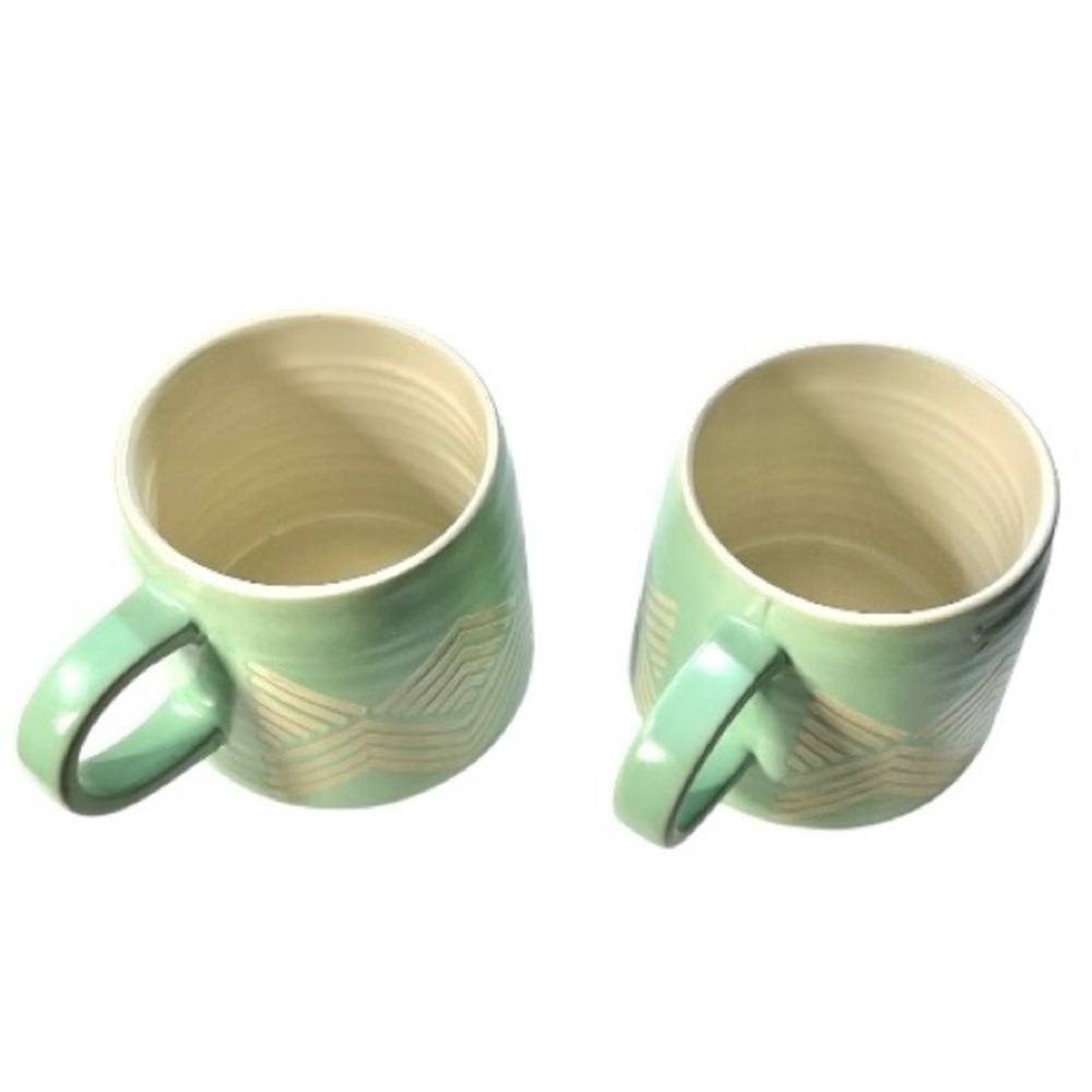 Danica Studio Mint Imprint Mugs Set of Two 14 oz Southwest Design Microwave Safe